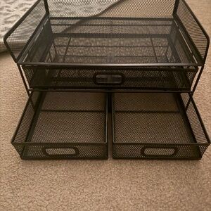 Black Mesh Desk Organizer